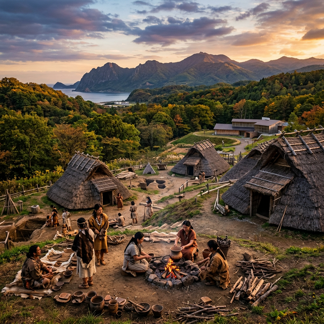 函館市縄文文化交流センター のAI生成イメージイラスト
