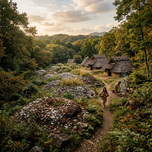 市川考古博物館・堀之内貝塚 のAI生成イメージイラスト
